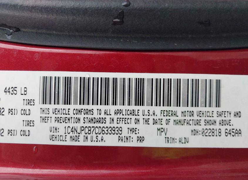 Photo 9 of 2012 Jeep Patriot LIMITED (VIN 1C4NJPCB7CD633939)