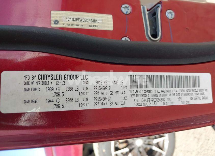 Photo 9 of 2014 Jeep Patriot LATITUDE (VIN 1C4NJPFA0ED694846)