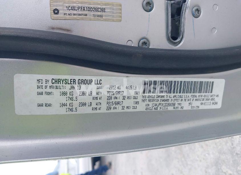 Photo 9 of 2013 Jeep Patriot LATITUDE (VIN 1C4NJPFA1DD260398)