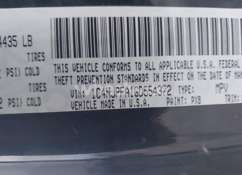 Photo 9 of 2016 Jeep Patriot HIGH ALTITUDE EDITION (VIN 1C4NJPFA1GD554372)