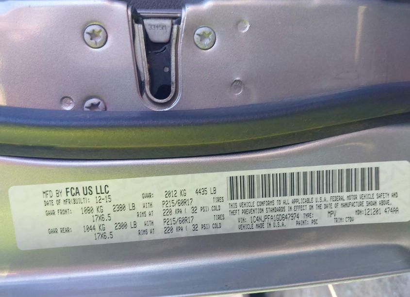 Photo 9 of 2016 Jeep Patriot LATITUDE (VIN 1C4NJPFA1GD647974)