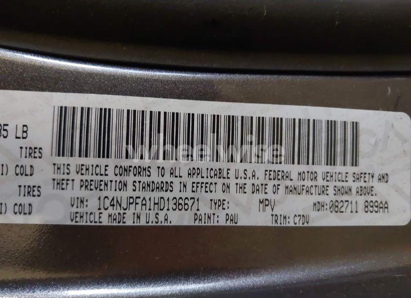 Photo 9 of 2017 Jeep Patriot LATITUDE FWD (VIN 1C4NJPFA1HD136671)