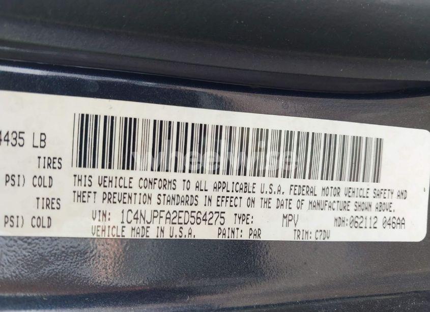 Photo 9 of 2014 Jeep Patriot LATITUDE (VIN 1C4NJPFA2ED564275)