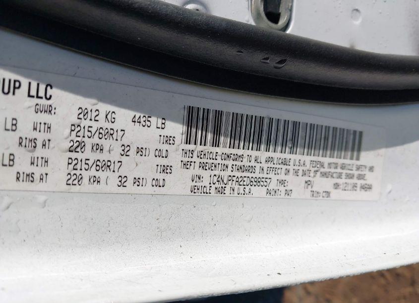 Photo 9 of 2014 Jeep Patriot LATITUDE (VIN 1C4NJPFA2ED698557)