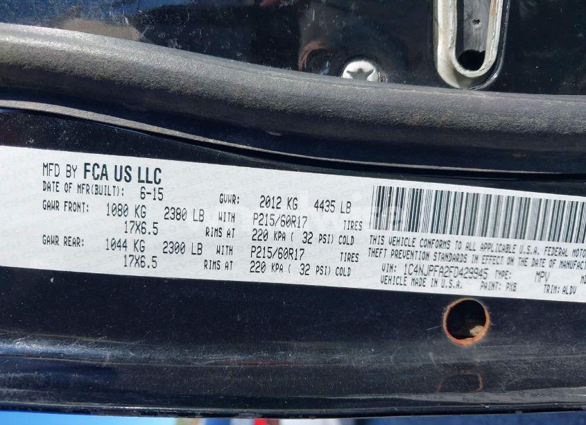 Photo 9 of 2015 Jeep Patriot HIGH ALTITUDE EDITION (VIN 1C4NJPFA2FD429945)