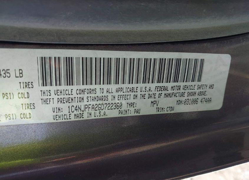 Photo 9 of 2016 Jeep Patriot LATITUDE (VIN 1C4NJPFA2GD722360)