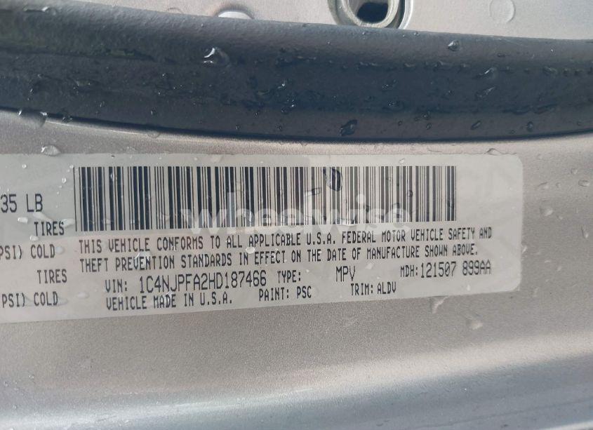 Photo 9 of 2017 Jeep Patriot HIGH ALTITUDE FWD (VIN 1C4NJPFA2HD187466)