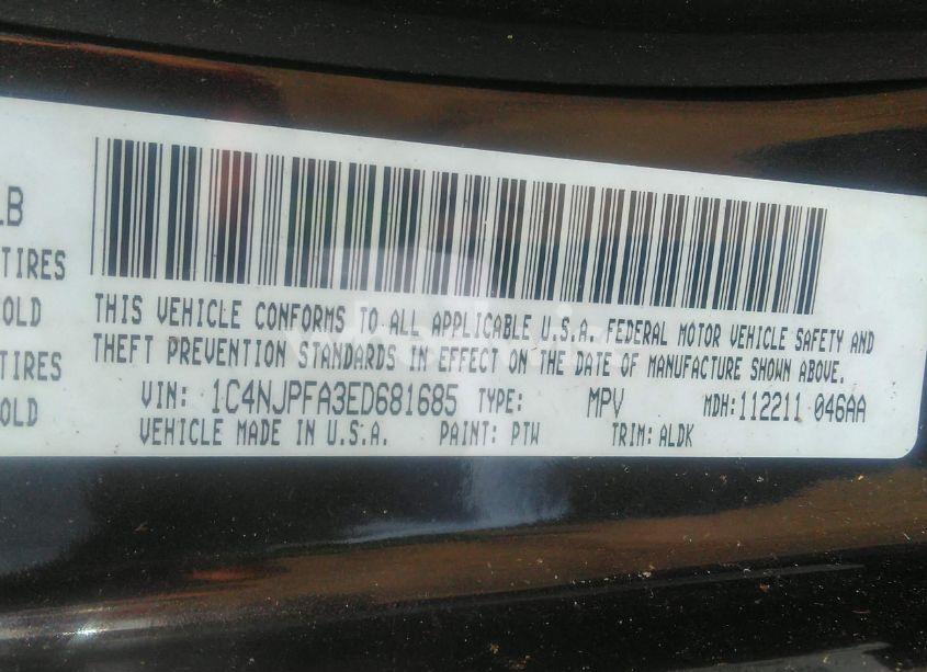 Photo 9 of 2014 Jeep Patriot HIGH ALTITUDE (VIN 1C4NJPFA3ED681685)