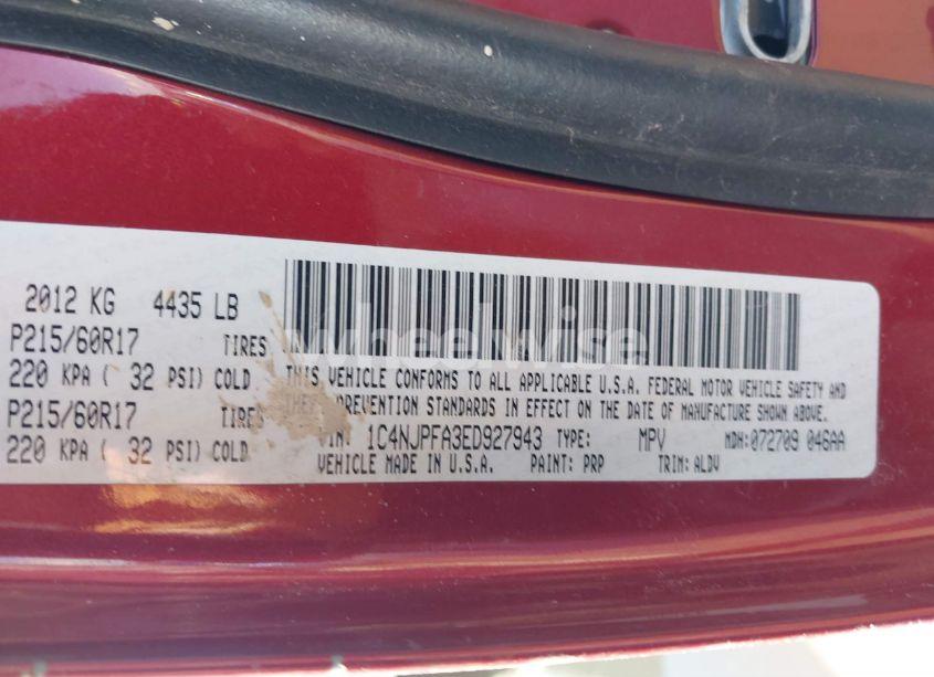 Photo 9 of 2014 Jeep Patriot HIGH ALTITUDE (VIN 1C4NJPFA3ED927943)