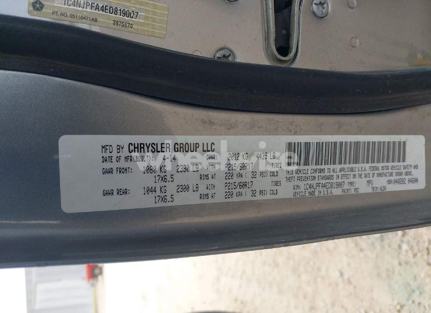 Photo 9 of 2014 Jeep Patriot HIGH ALTITUDE (VIN 1C4NJPFA4ED819007)