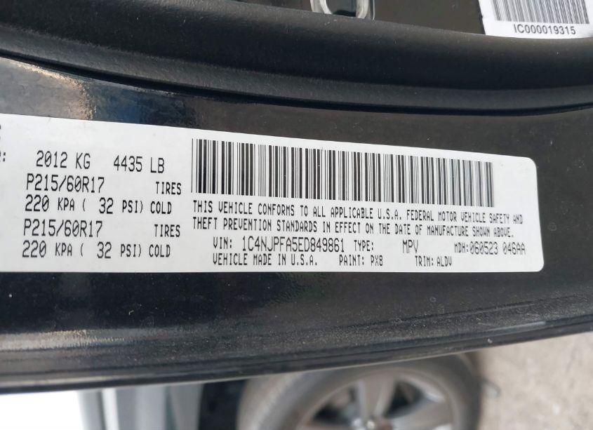 Photo 9 of 2014 Jeep Patriot HIGH ALTITUDE (VIN 1C4NJPFA5ED849861)