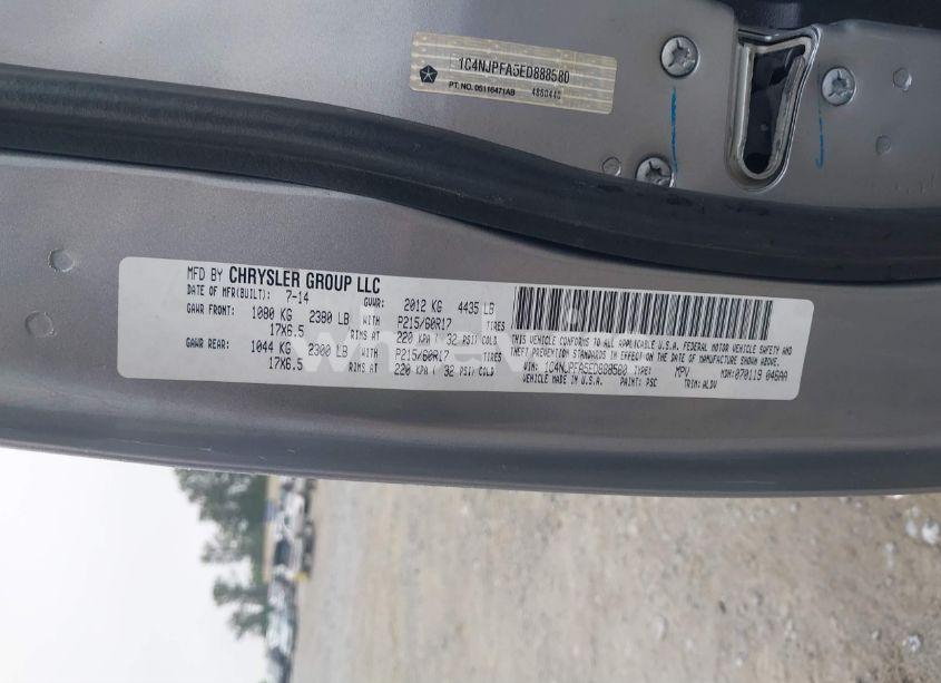 Photo 9 of 2014 Jeep Patriot HIGH ALTITUDE (VIN 1C4NJPFA5ED888580)