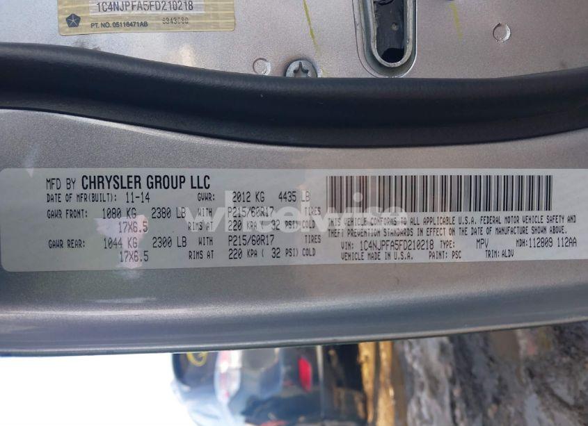 Photo 9 of 2015 Jeep Patriot HIGH ALTITUDE EDITION (VIN 1C4NJPFA5FD210218)