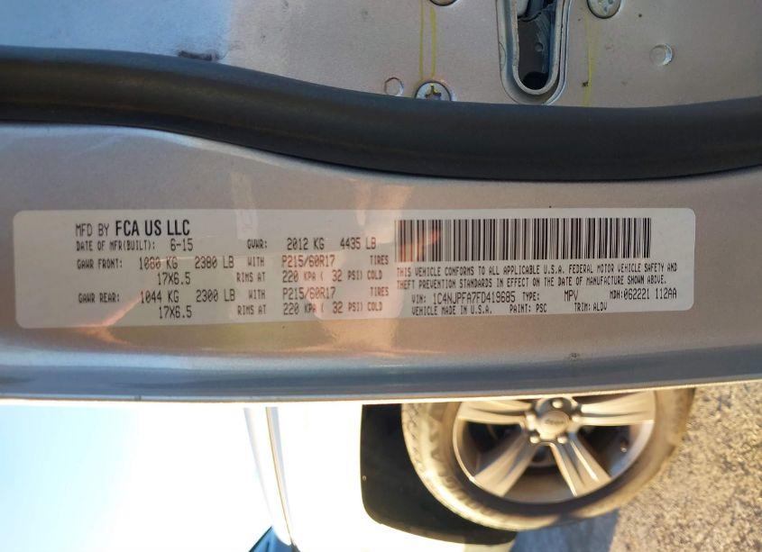 Photo 9 of 2015 Jeep Patriot HIGH ALTITUDE EDITION (VIN 1C4NJPFA7FD419685)