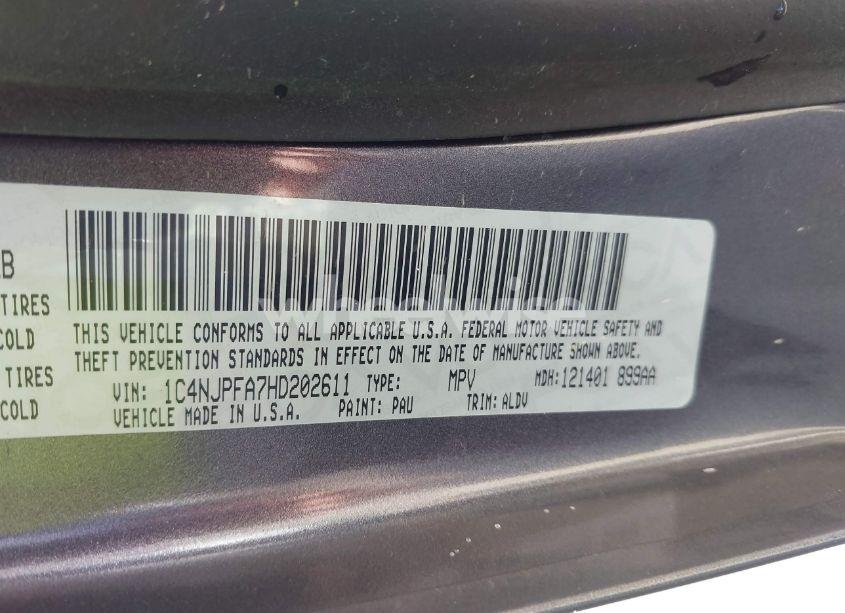 Photo 9 of 2017 Jeep Patriot HIGH ALTITUDE FWD (VIN 1C4NJPFA7HD202611)