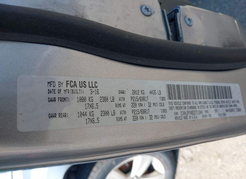 Photo 9 of 2016 Jeep Patriot LATITUDE (VIN 1C4NJPFA8GD711041)