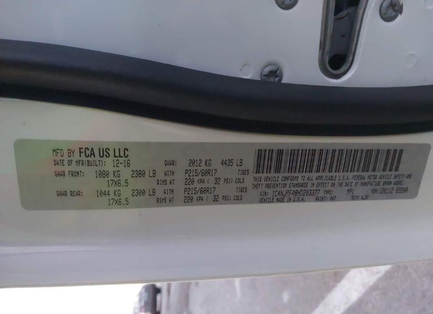 Photo 9 of 2017 Jeep Patriot HIGH ALTITUDE FWD (VIN 1C4NJPFA8HD203377)