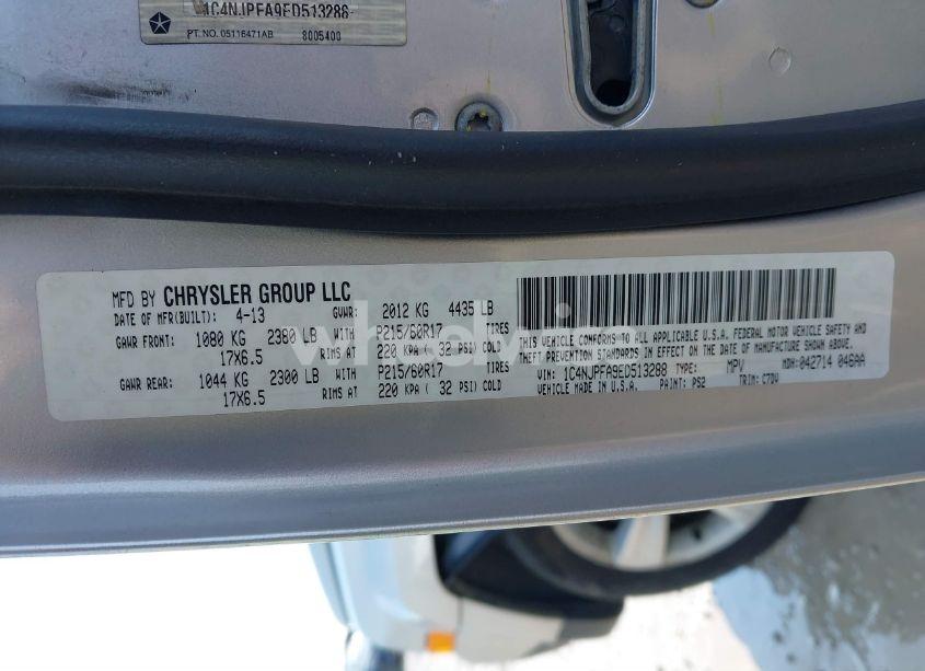 Photo 9 of 2014 Jeep Patriot LATITUDE (VIN 1C4NJPFA9ED513288)