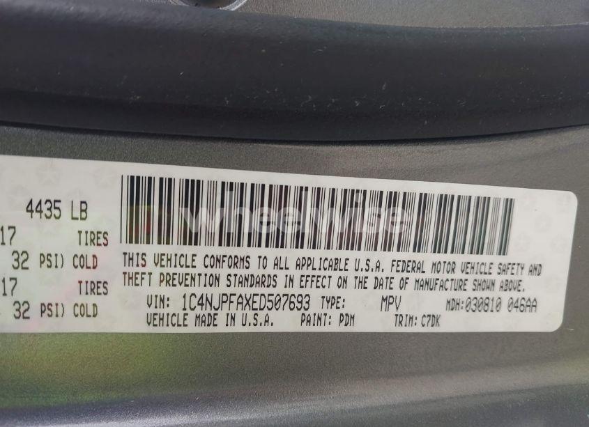 Photo 9 of 2014 Jeep Patriot LATITUDE (VIN 1C4NJPFAXED507693)