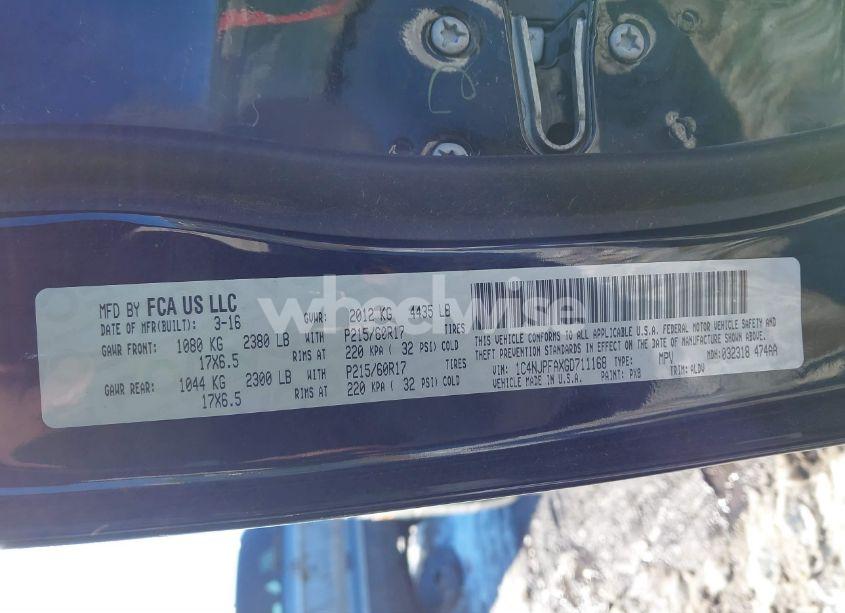 Photo 9 of 2016 Jeep Patriot HIGH ALTITUDE EDITION (VIN 1C4NJPFAXGD711168)