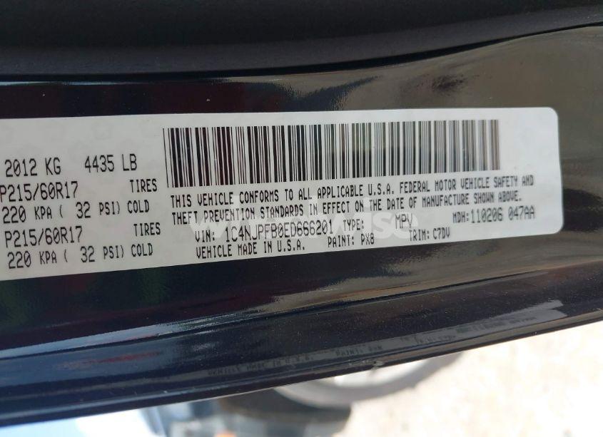 Photo 9 of 2014 Jeep Patriot LATITUDE (VIN 1C4NJPFB0ED666201)