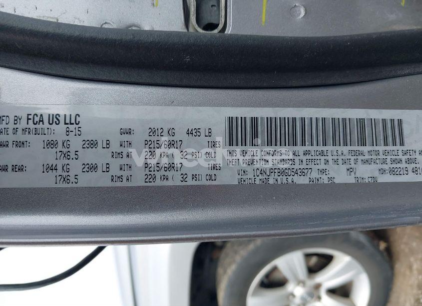 Photo 9 of 2016 Jeep Patriot LATITUDE (VIN 1C4NJPFB0GD543677)