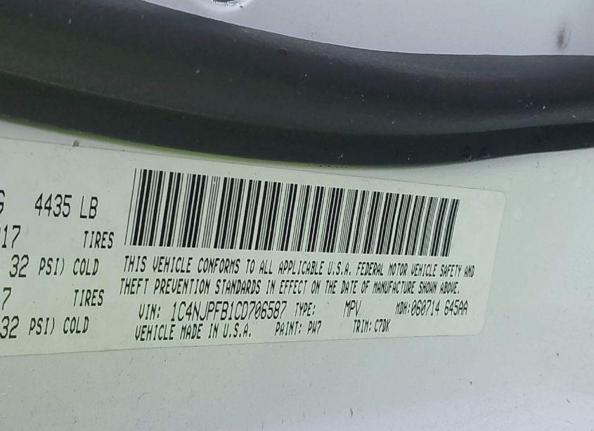 Photo 9 of 2012 Jeep Patriot LATITUDE (VIN 1C4NJPFB1CD706587)