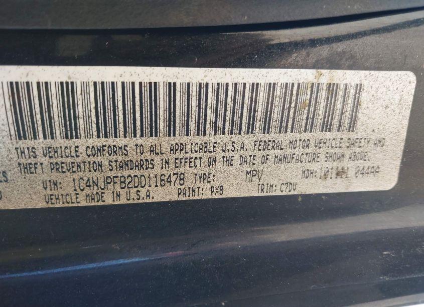 Photo 9 of 2013 Jeep Patriot LATITUDE (VIN 1C4NJPFB2DD116478)