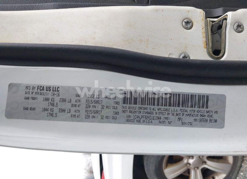 Photo 9 of 2017 Jeep Patriot LATITUDE FWD (VIN 1C4NJPFB2HD161944)