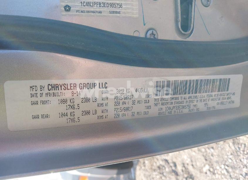 Photo 9 of 2014 Jeep Patriot LATITUDE (VIN 1C4NJPFB3ED905756)