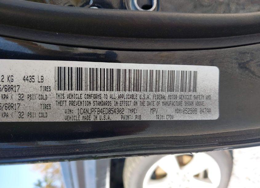 Photo 9 of 2014 Jeep Patriot LATITUDE (VIN 1C4NJPFB4ED854302)