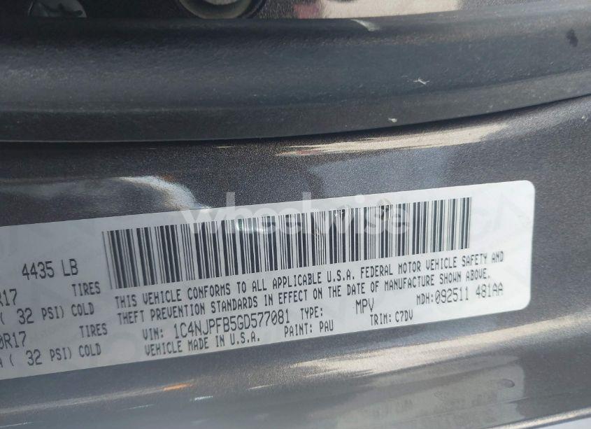 Photo 9 of 2016 Jeep Patriot LATITUDE (VIN 1C4NJPFB5GD577081)