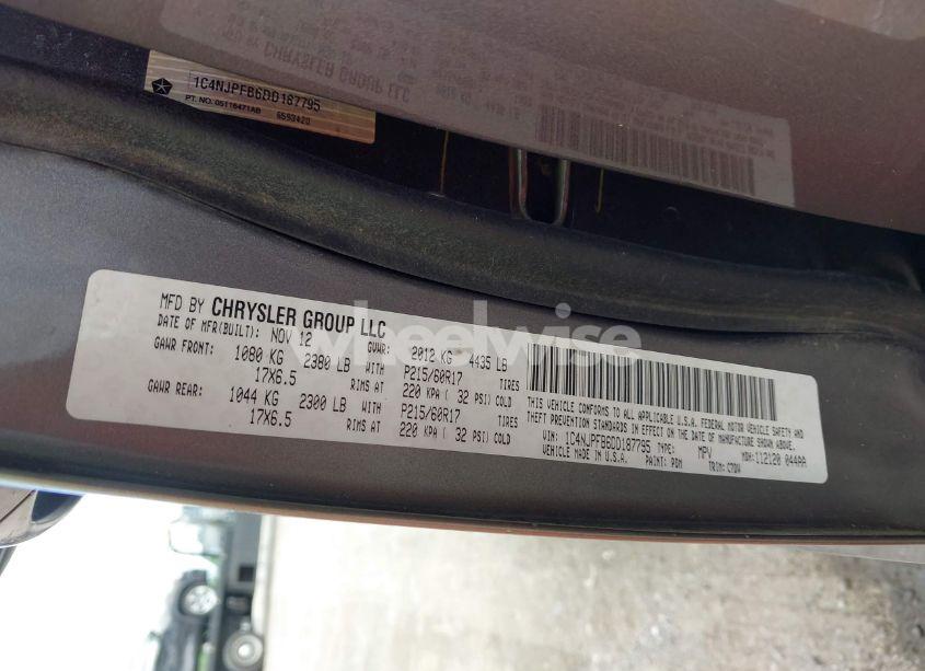 Photo 9 of 2013 Jeep Patriot LATITUDE (VIN 1C4NJPFB6DD187795)