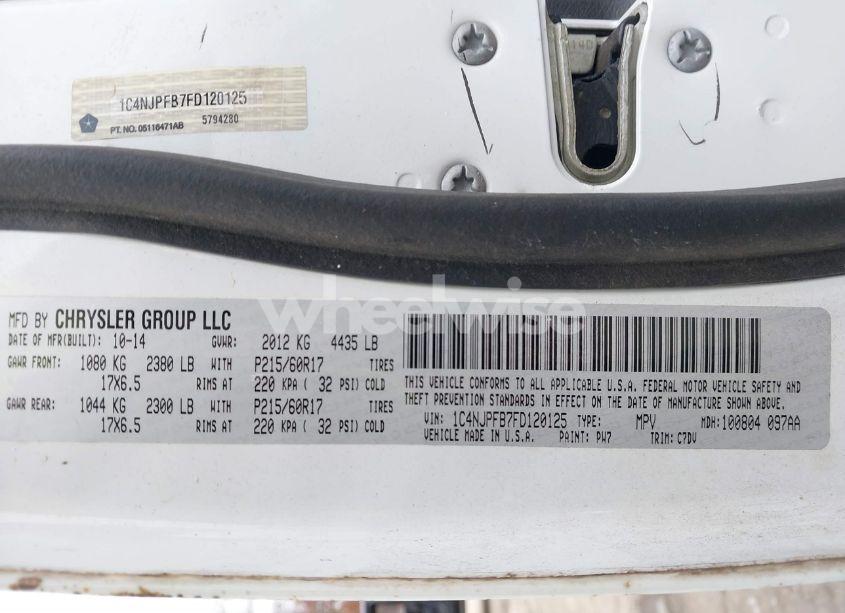 Photo 9 of 2015 Jeep Patriot LATITUDE (VIN 1C4NJPFB7FD120125)