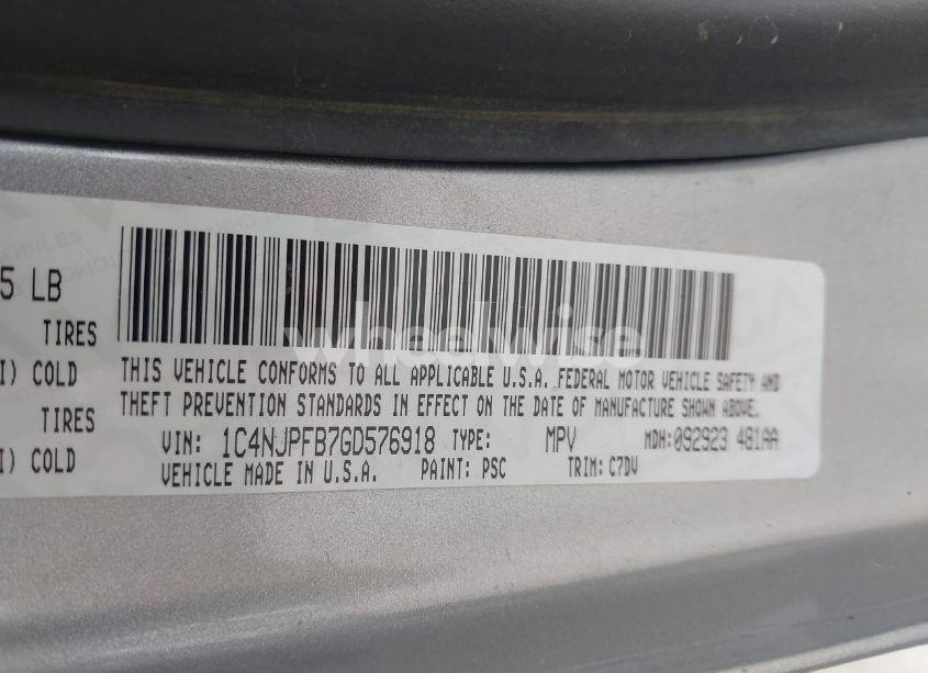 Photo 9 of 2016 Jeep Patriot LATITUDE (VIN 1C4NJPFB7GD576918)