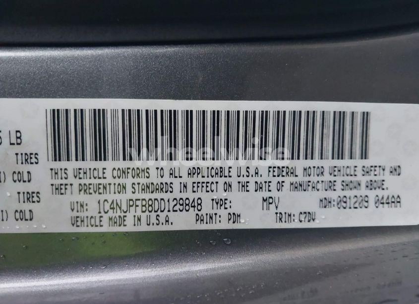 Photo 9 of 2013 Jeep Patriot LATITUDE (VIN 1C4NJPFB8DD129848)