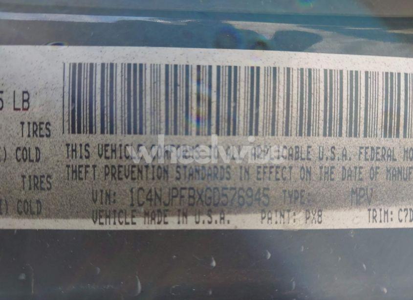 Photo 9 of 2016 Jeep Patriot LATITUDE (VIN 1C4NJPFBXGD576945)