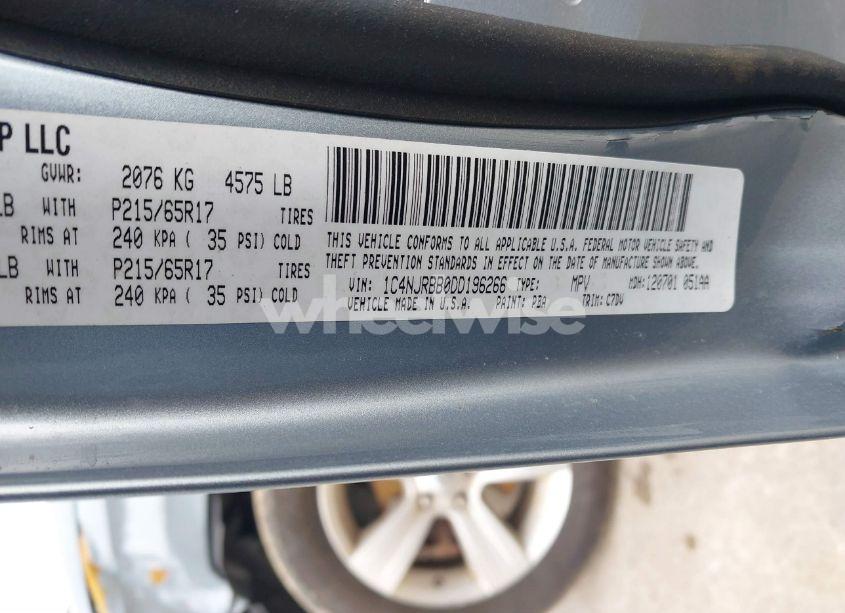 Photo 9 of 2013 Jeep Patriot SPORT (VIN 1C4NJRBB0DD196266)