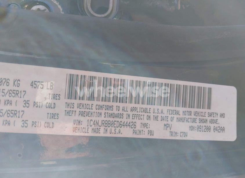 Photo 9 of 2014 Jeep Patriot SPORT (VIN 1C4NJRBB0ED644426)