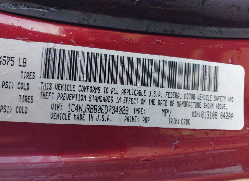 Photo 9 of 2014 Jeep Patriot SPORT (VIN 1C4NJRBB0ED734028)