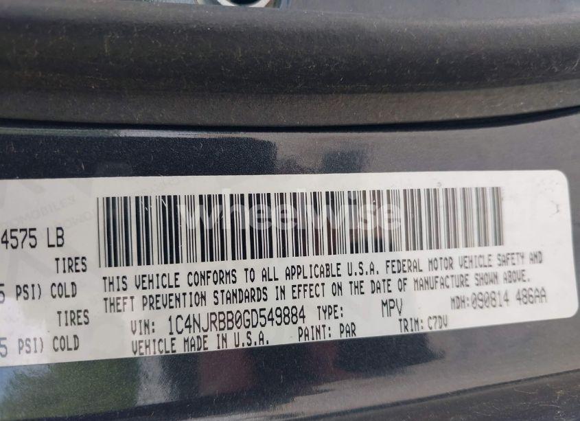 Photo 9 of 2016 Jeep Patriot SPORT (VIN 1C4NJRBB0GD549884)