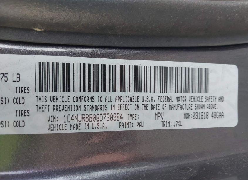 Photo 9 of 2016 Jeep Patriot 75TH ANNIVERSARY (VIN 1C4NJRBB0GD730984)