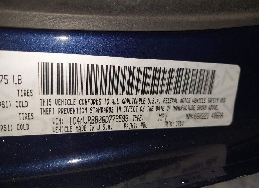 Photo 9 of 2016 Jeep Patriot SPORT (VIN 1C4NJRBB0GD779599)