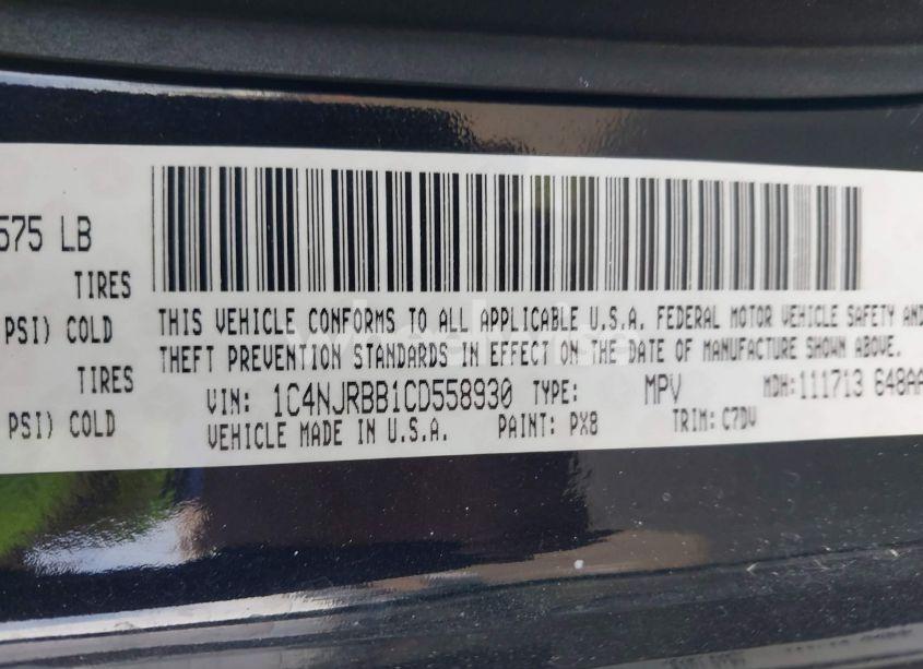 Photo 9 of 2012 Jeep Patriot SPORT (VIN 1C4NJRBB1CD558930)