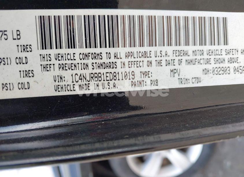 Photo 9 of 2014 Jeep Patriot SPORT (VIN 1C4NJRBB1ED811019)