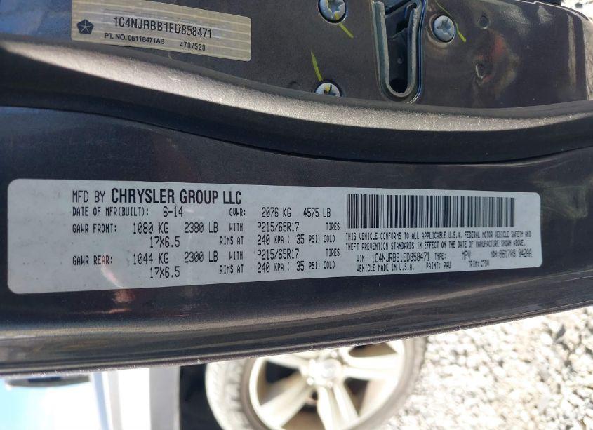 Photo 9 of 2014 Jeep Patriot SPORT (VIN 1C4NJRBB1ED858471)