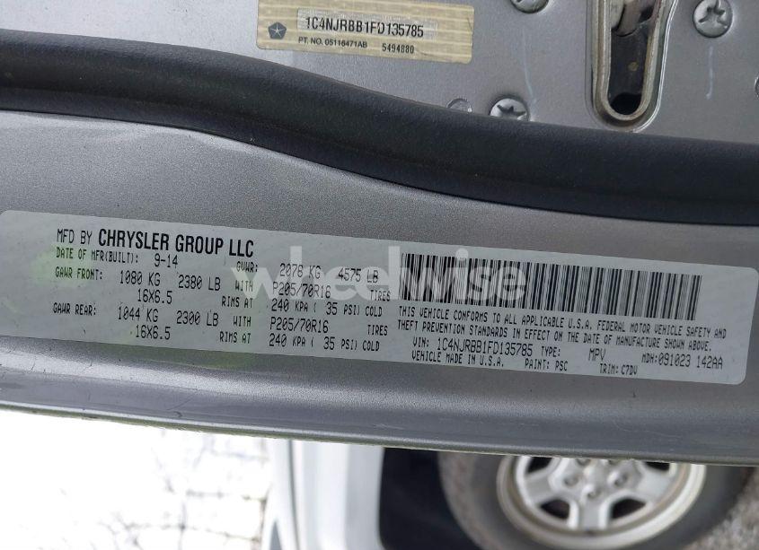 Photo 9 of 2015 Jeep Patriot SPORT (VIN 1C4NJRBB1FD135785)