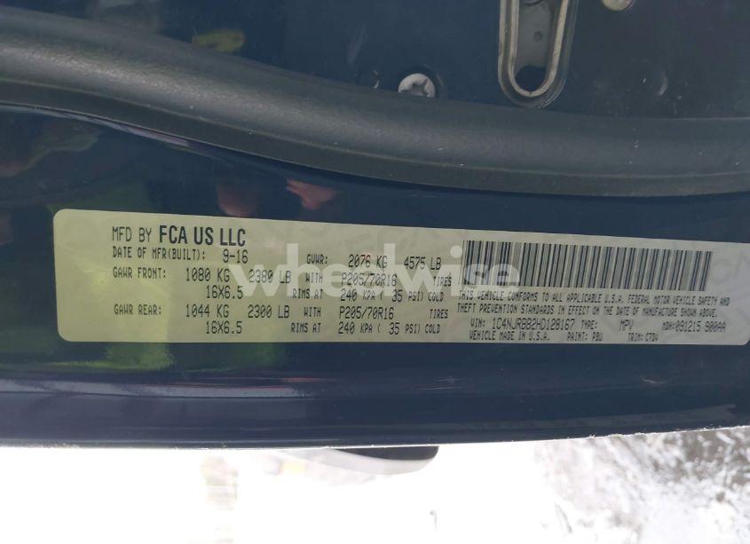 Photo 9 of 2017 Jeep Patriot SPORT 4X4 (VIN 1C4NJRBB2HD128167)