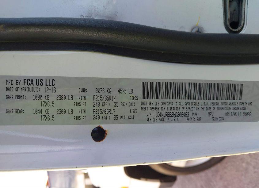 Photo 9 of 2017 Jeep Patriot SPORT 4X4 (VIN 1C4NJRBB2HD206463)