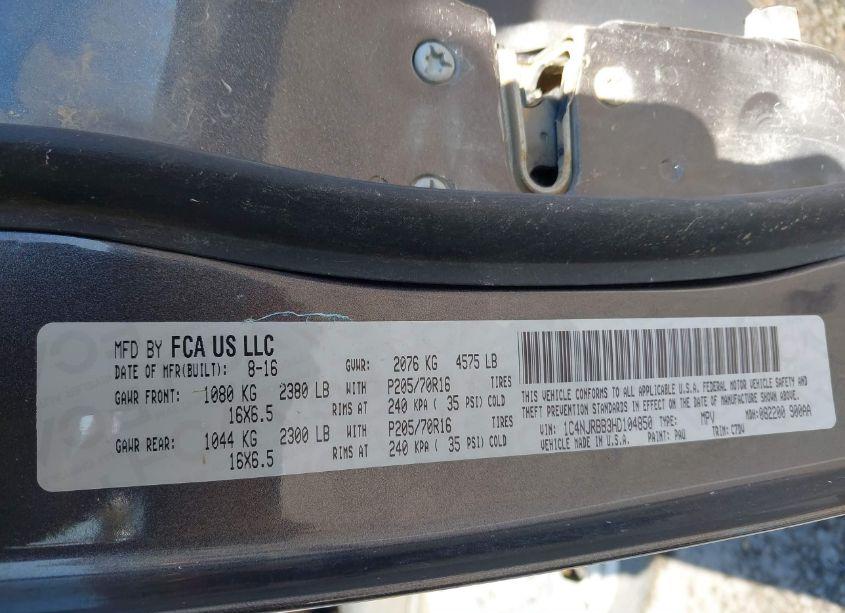 Photo 9 of 2017 Jeep Patriot SPORT 4X4 (VIN 1C4NJRBB3HD104850)